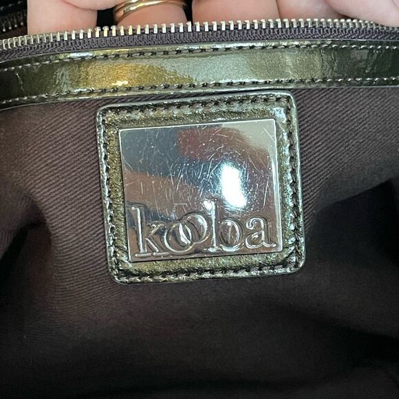 KOOBA Y2K patent leather Natasha Convertible purse army green TOTE BAG - Picture 13 of 16